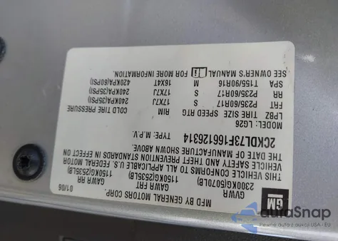 2006 Pontiac Torrent z USA, uszkodzony, nr VIN 2CKDL73F166126314